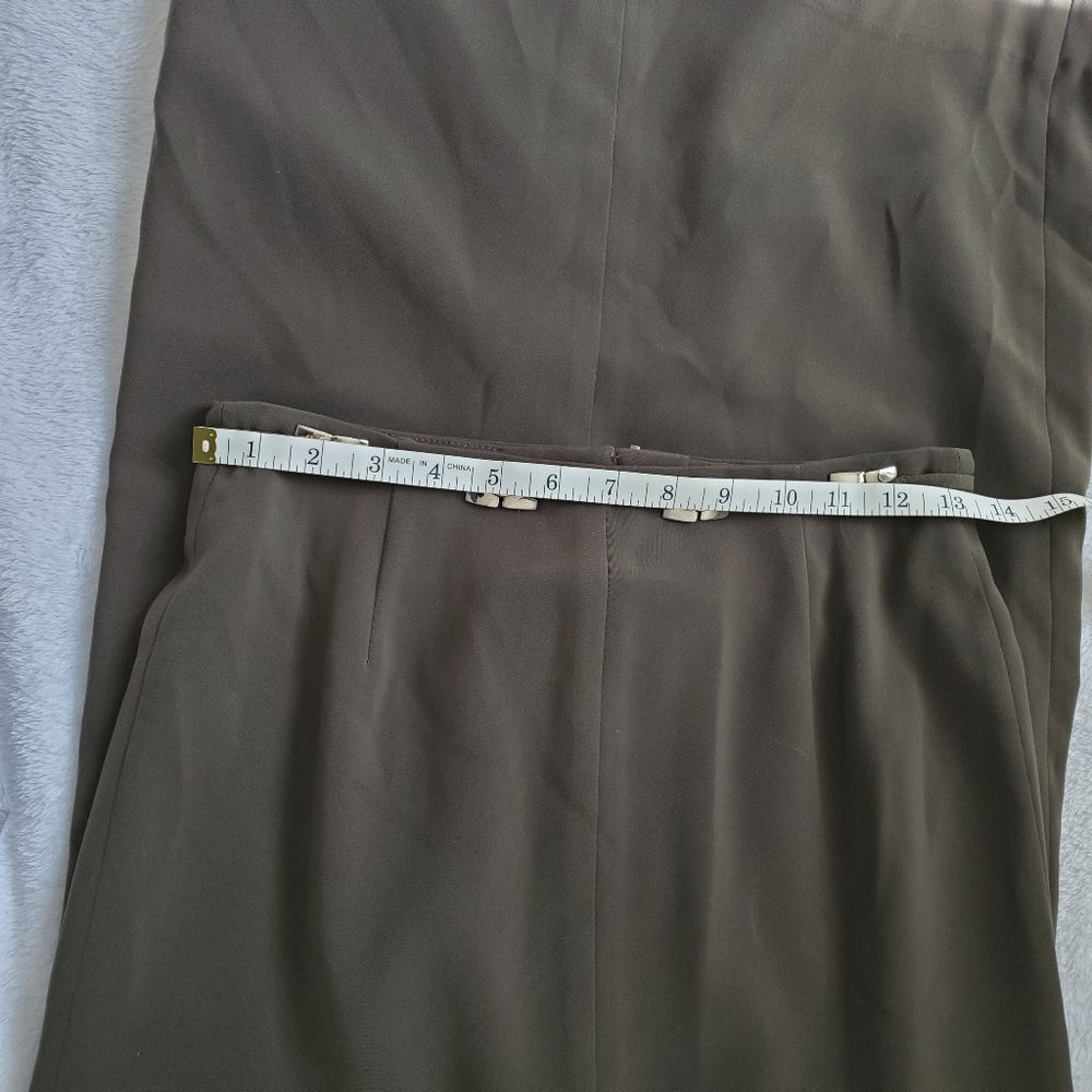 Vintage Ju Ju be Army Green 2 piece skirt suit with faux fur collar - Picture 9 of 14